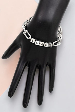 LOVE CUBE BEAD LINK HARDWEAR CHAIN BRACELET