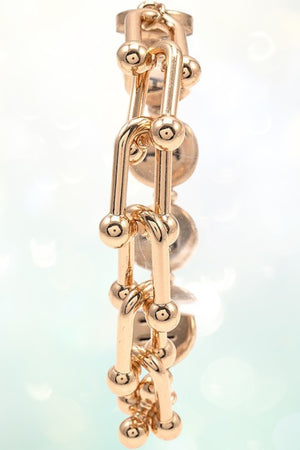 FAITH ETCHED DISK HARDWEAR CHAIN BRACELET