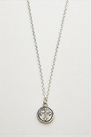 ETCHED CROSS PENDANT NECKLACE