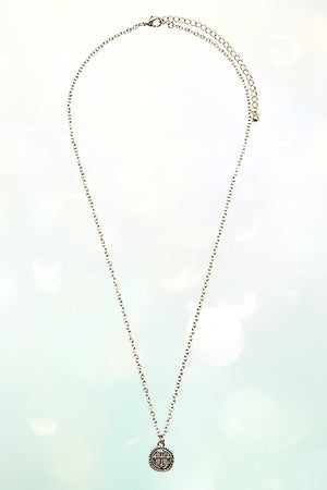 ETCHED CROSS PENDANT NECKLACE