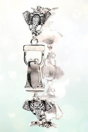 ETCHED ELEPHANT HEAD LINK BRACELET