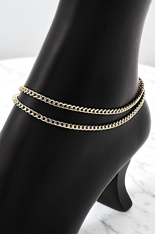 DOUBLE CHAIN ANKLET