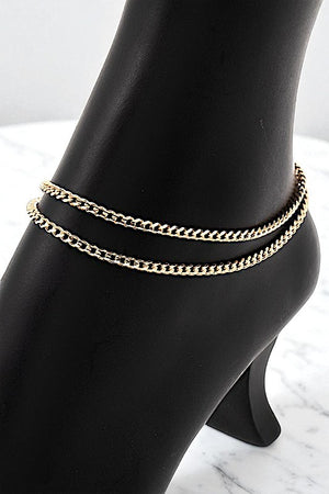 DOUBLE CHAIN ANKLET