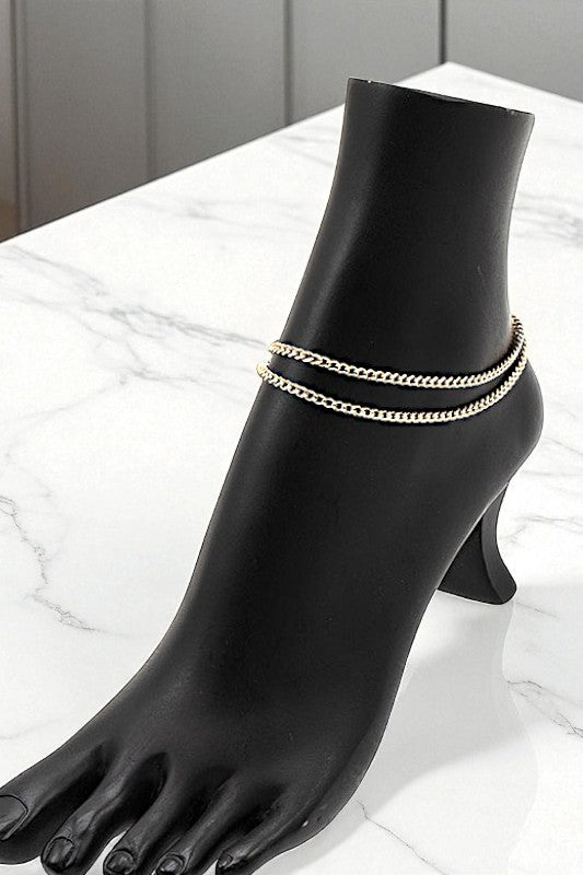 DOUBLE CHAIN ANKLET