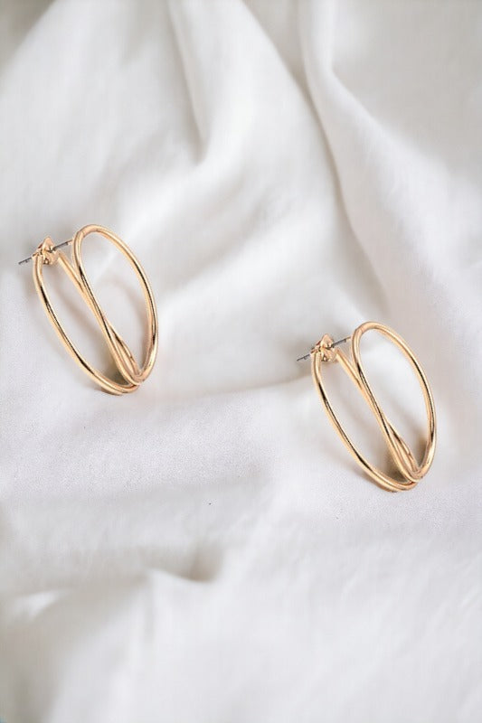 Double Wire Circle Post Earring