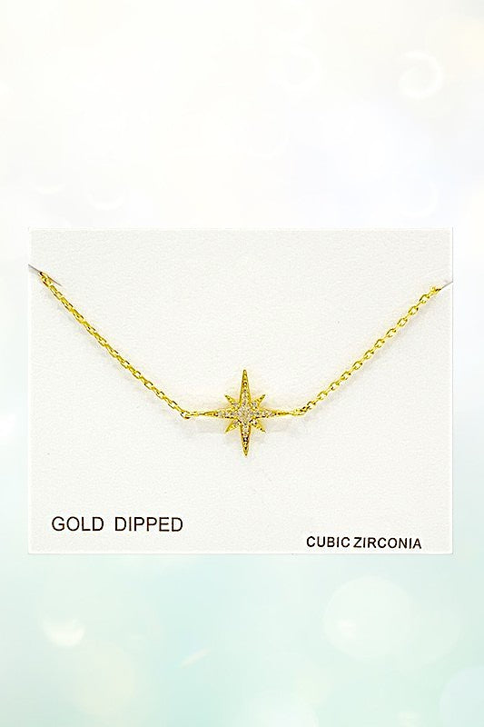 Star CZ Stone Pave Chain Bracelet