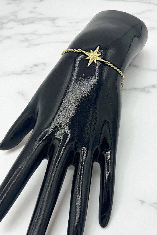 Star CZ Stone Pave Chain Bracelet