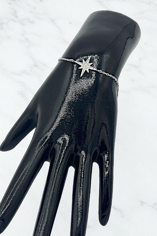 Star CZ Stone Pave Chain Bracelet