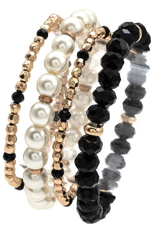 GLASS BEAD MIX PEARL BRACELET