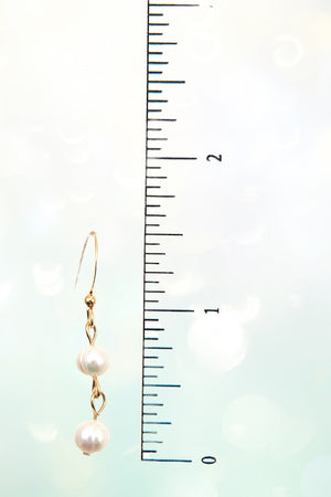 FRESHWATER PEARL STATIONED NECKLACE AND DOUBLE PEARL DROP EARRING SET