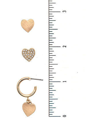 Heart Post Earring Set