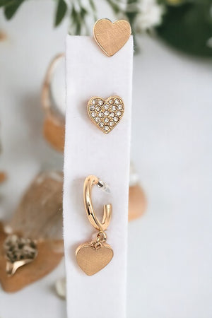 Heart Post Earring Set