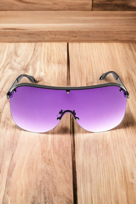 Oversize Frameless Shield Sunglasses