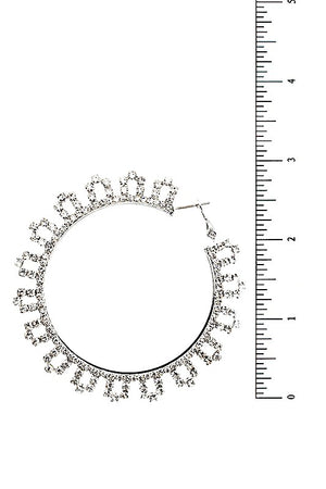 RHINESTONE PAVE ROUND HOOP EARRING