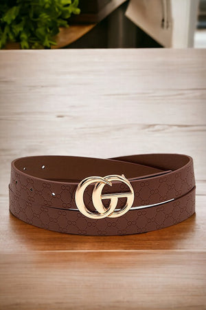 Etched Print Faux Leather Belt