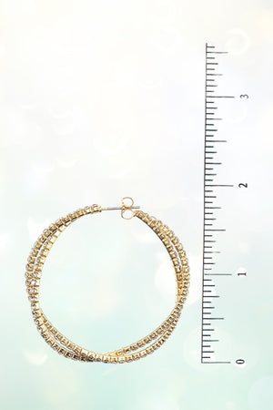 RHINESTONE PAVE TWIST HOOP EARRING