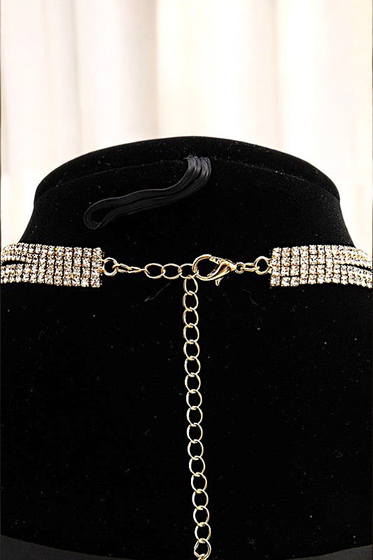 RHINESTONE PAVE COLLAR NECKLACE