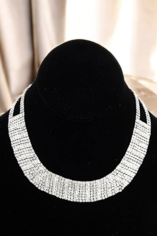 RHINESTONE PAVE COLLAR NECKLACE