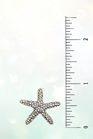 RHINESTONE PAVE STARFISH POST EARRING
