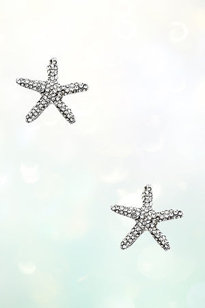 RHINESTONE PAVE STARFISH POST EARRING
