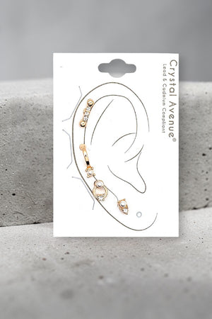 PEARL AND GEM ACCENT STUD POST EARRING SET