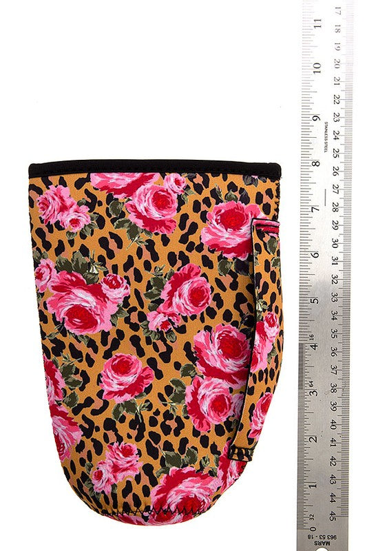 Floral Animal Print Long Cup Sleeve