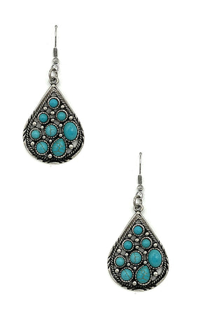 Gemstone Pave Teardrop Earring