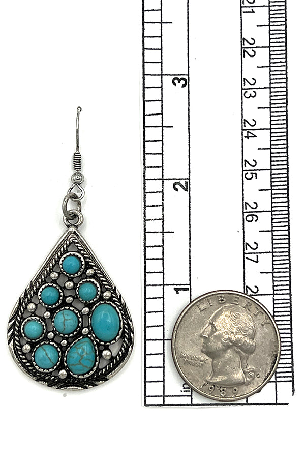 Gemstone Pave Teardrop Earring