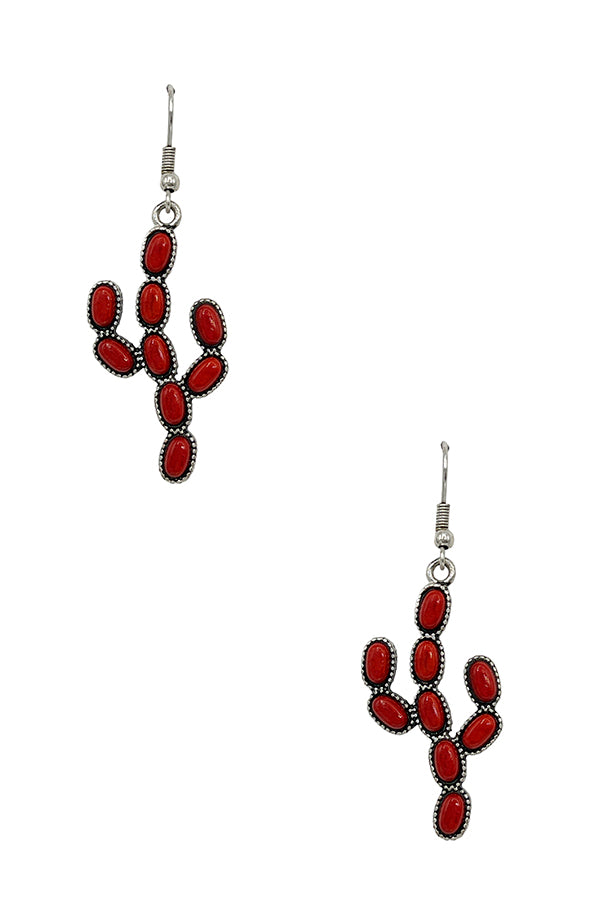 Gem Cactus Dangle Earring