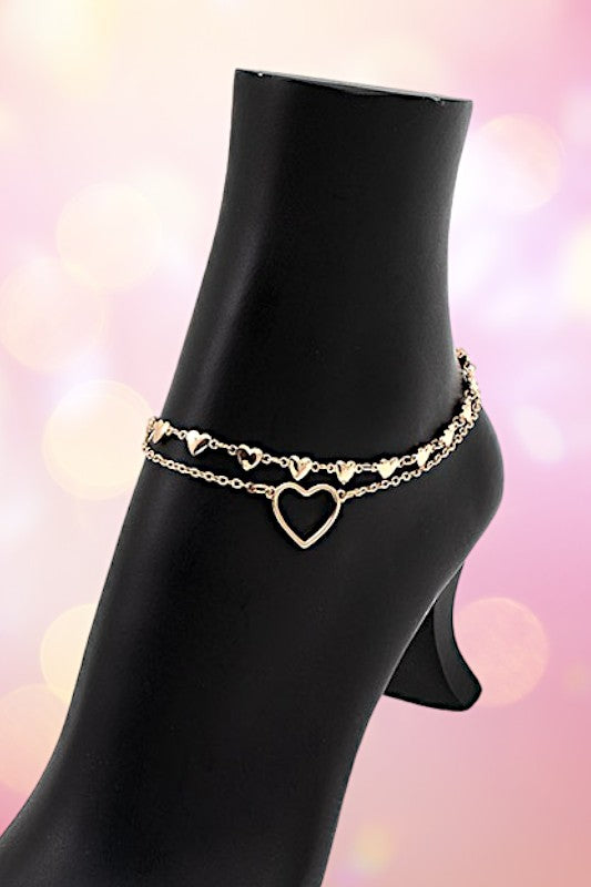 HEART LINK CHAIN ANKLET