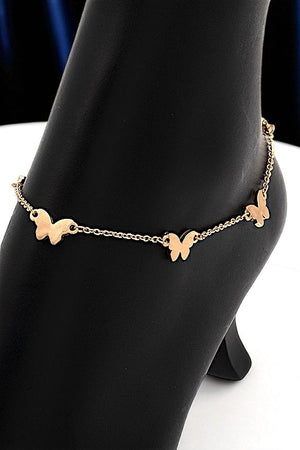 BUTTERFLY ACCENT LINK CHAIN ANKLET