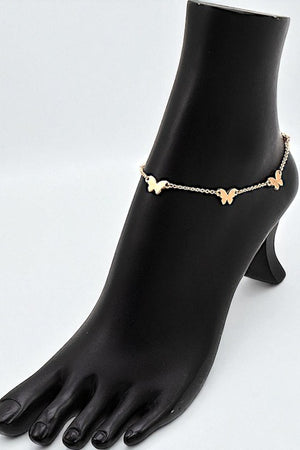 BUTTERFLY ACCENT LINK CHAIN ANKLET