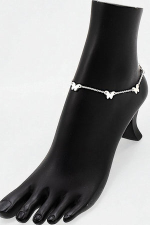 BUTTERFLY ACCENT LINK CHAIN ANKLET