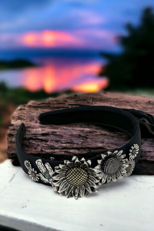 Sunflower Cactus Accent Headband