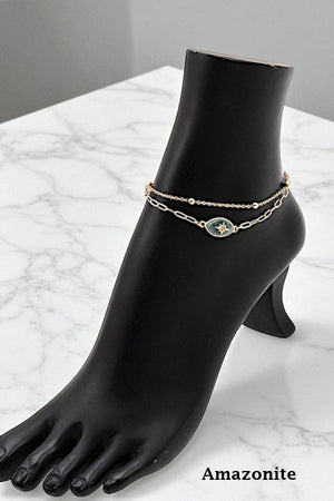 SEMI PRECIOUS STAR ACCENT ANKLET