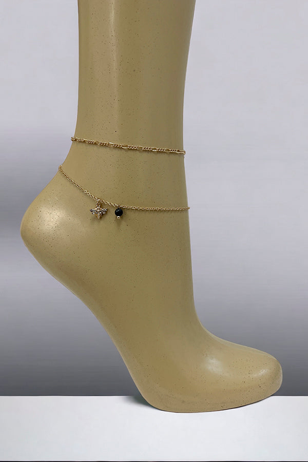 Semi Precious Bead Chain Anklet