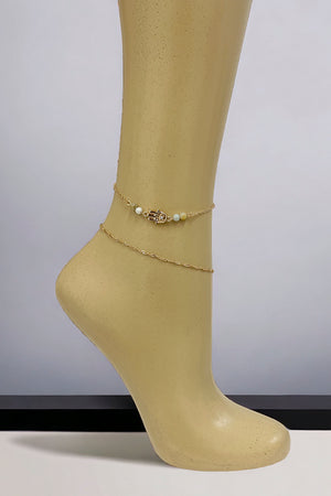 Hamsa Hand Bead Anklet