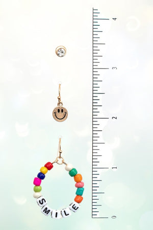 SMILE BEADED MIX EARRING SET
