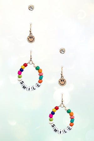 SMILE BEADED MIX EARRING SET