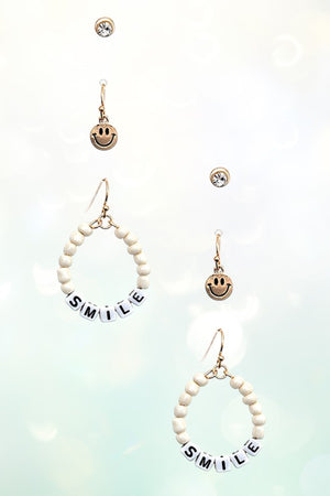 SMILE BEADED MIX EARRING SET