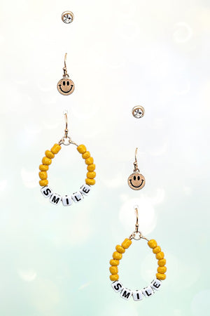 SMILE BEADED MIX EARRING SET