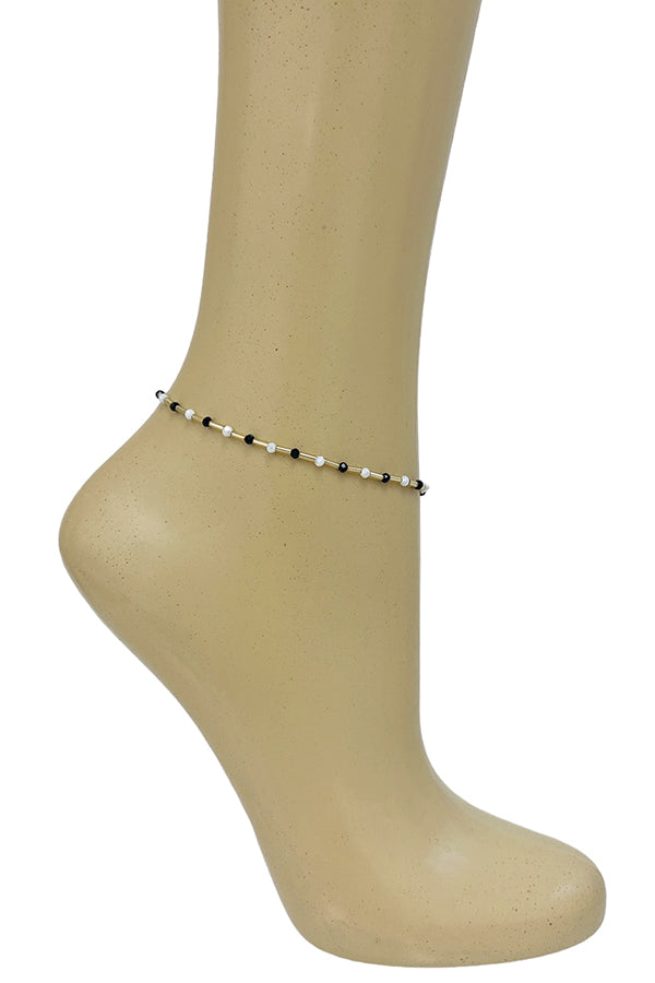 Glass Bead Accent Anklet