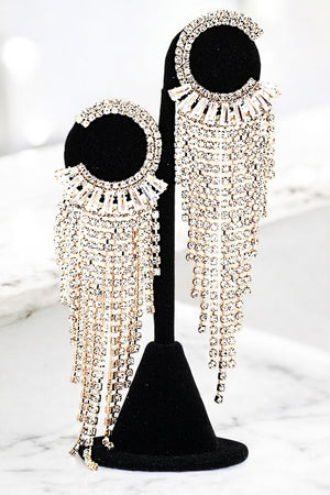 FRINGE RHINESTONE PAVE EVENING EARRING