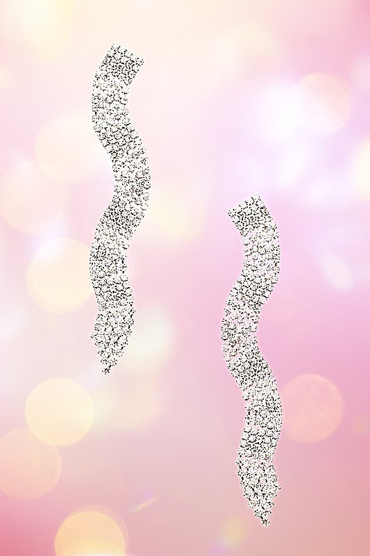 RHINESTONE PAVE WAVY DROP EARRING