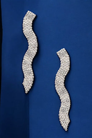 RHINESTONE PAVE WAVY DROP EARRING