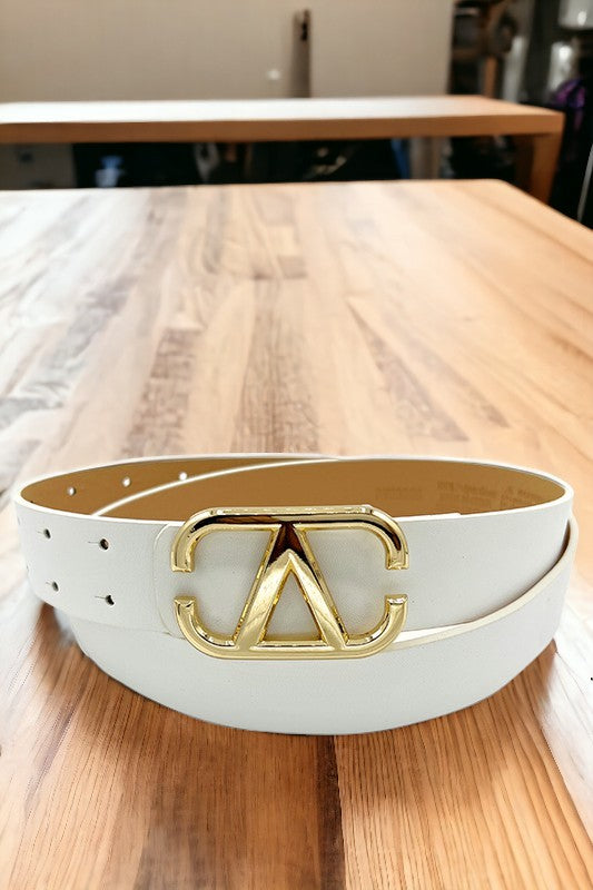 Faux Leather V Buckle Fashion Belt