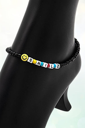 SMILE BEADED ANKLET