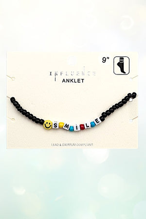 SMILE BEADED ANKLET