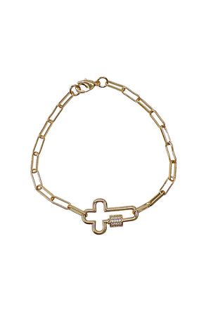 Cross Cut Out Link Chain Bracelet
