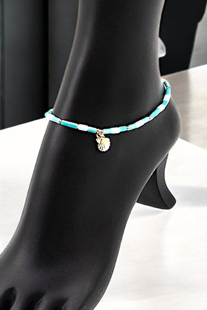 Genuine Shell Bead Charm Anklet